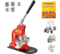VEVOR Badge Punch Press 500 pezzi Coperchio in lamiera fai da te Badge Press Badge Press Machine Distintivo Button Maker, 250 pezzi Base in plastica + 250 pezzi