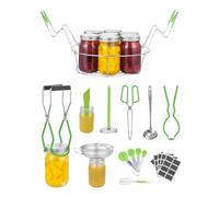 VEVOR Kit per l'inscatolamento di 9 pezzi in acciaio inox, kit per l'inscatolamento del bagno d'acqua per principianti, set di strumenti per l'inscatolamento: scaffale, mestolo, cucchiaio dosatore