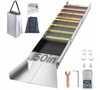 VEVOR Kit per Ricerca e Lavaggio Oro Pieghevole in Lega di Alluminio da 50", Attrezzatura di Prospezione Leggera per Ricerca Oro, Canaletta da Minatore per Ricerca di Pietre Metalli Preziosi in Acqua