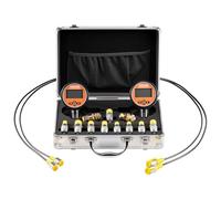 VEVOR Kit per Test di Pressione Idraulica Digitale, Manometro da 10000 PSI con 2 Manometri, 9 Raccordi di Prova, 2 Raccordi a Sgancio Rapido, 2 Tubi Flessibili per Macchine Edili Escavatrici
