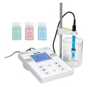 VEVOR Kit pHmetro da Banco per Laboratorio, Intervallo di pH 0-14, Misuratore con Display Retroilluminato, Soluzioni di Calibrazione, Adattatore di Alimentazione, per Test Temperatura e Qualità Acqua