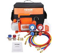 VEVOR Kit Pompa a Vuoto Monostadio per Aria Condizionata di Automobili 180W Pressione 55-276 bar, Kit Pompa Vuoto 4 CFM per Riparazione di Condizionatore Frigo Refrigeranti HVAC Vuoto Assoluto 5 Pa