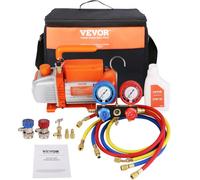 VEVOR Kit Pompa a Vuoto Monostadio per Aria Condizionata di Automobili 180W Pressione 55-276 bar, Kit Pompa Vuoto 4 CFM per Riparazione di Condizionatore Frigo Refrigeranti HVAC Vuoto Assoluto 5 Pa