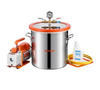VEVOR Kit Pompa per Vuoto 3,5 CFM 99 L/min Camera per Vuoto 18,92 L Tubo 1,5 m