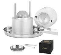 VEVOR Kit Pressa per Ghiaccio a Sfera in Alluminio Diametro 61mm, Stampo per Ghiaccio Sferico per Cocktail Whisky Cognac Bevande, Kit di Pressa per Palline di Ghiaccio da Bar Alluminio Colore Argento