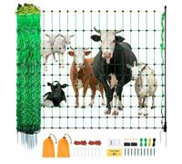 VEVOR Kit Rete per Recinzione Elettrica 1,06x49,98 m Recinzione in PE con Paletti Doppi Punte, Rete Portatile per Capre, Pecore, Agnelli, Cervi, Maiali, Cani, Cortili, Fattorie