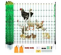 VEVOR Kit Rete per Recinzione Elettrica 1,21x30,48 m Recinzione in PE con Pali e Pali Doppi Punte, Rete Multiuso Portatile per Polli, Anatre, Oche, Conigli, in Cortili, Fattorie