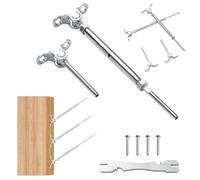 VEVOR Kit ringhiera per Cavi/Hardware per palo in Legno Angolo Regolabile da 1/8" in Acciaio Inox T316, Grado Marino Fune Metallica da 1/8", Angolo da 0 a 180 Gradi Argento (Confezione da 10)