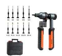 VEVOR Kit Rivettatrice per Filettati a Cricchetto da 230 mm, con 10 Mandrini e 100 Rivetti Filettati, con Robusta Custodia per il Trasporto, per Montaggi Metallici, Autoveicoli e Riparazioni DIY