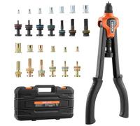 VEVOR Kit Rivettatrice per Inserti Filettati a Due Mani da 430 mm, con 13 Mandrini e 130 Dadi, con Robusta Custodia per il Trasporto, per Montaggi Metallici, Mobili, Autoveicoli e Riparazioni DIY