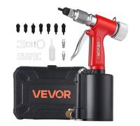 VEVOR Kit Rivettatrice Pneumatica per Inserti Filettati 8 Mandrini per Auto, Pistola per Rivettati, 8 Mandrini SAE e Metrici, M4 M5 M6 M8 M10, 1/4" 5/16" 3/8", Forza di Trazione 1216 kg, per Edilizia