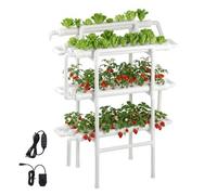 VEVOR Kit Sistema di Coltivazione Idroponica a 3 Livelli e 90 Siti con Tubi in UPVC, Irrigazione Temporizzata, Tubi che Bloccano Sole e Luce, Coltivazione per Ortaggi da Interno, Giardino Domestico