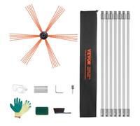 VEVOR Kit Spazzacamino per Stufa a Pellet 7 m Spazzola per Pulizia Girevole 360° con 7 Aste Flessibili in Nylon, Kit Spazzacamino per Canne fumarie Uso Domestico, Utensili Spazzacamino 7m per Stufa