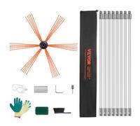 VEVOR Kit Spazzacamino per Stufa a Pellet 8 m Spazzola Rotante 8 Aste in Nylon