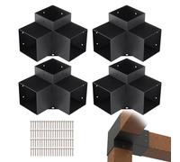 VEVOR Kit Staffe per Pergola 15x15 cm Supporto per Pali in Legno da Carpenteria 4 Staffe Angolari a 3 Vie Kit per Travi Fai da Te per Gazebo, Pergolati da Patio, Cabine, Kit Staffe per Pergola 4 pz
