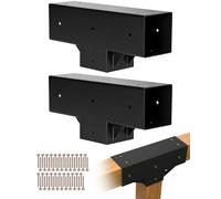 VEVOR Kit Staffe per Pergola, Adatto per Travi in Legno 92 x 92 mm in Dimensioni Reali, Kit di Staffe per Gazebo in Legno Fai da Te a 3 Vie con Viti, Confezione 2, per Banchetti per Feste all'Aperto