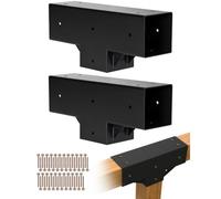 VEVOR Kit Staffe per Pergola, Adatto per Travi in Legno 92 x 92 mm in Dimensioni Reali, Kit di Staffe per Gazebo in Legno Fai da Te a 3 Vie con Viti, Confezione 2, per Banchetti per Feste all'Aperto