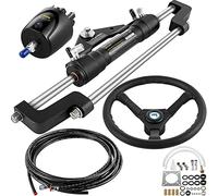 VEVOR Kit sterzo idraulico per barca, Kit sterzo idraulico 300HP Pompa timone, Cilindro, Ruota, Kit di guarnizioni sterzo idraulico per tubo flessibile da 24 piedi, Sistema di sterzo per barca resiste