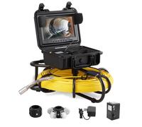 VEVOR Kit Telecamera con Endoscopio per Ispezione di Fognatura Schermo LCD Colorata 9 Pollici Cavo Impermeabile 91,5m, Telecamera Ispezione Portatile Batteria 4500 mAh per Tubi Angolazione Visiva 130°