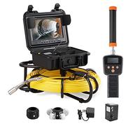 VEVOR Kit Telecamera Endoscopio Sonda Localizzatore 512Hz per Ispezione di Fognatura Schermo LCD Colorata 9 Pollici Cavo 91,5 m, Telecamera Ispezione Sonda Portatile per Tubi Angolazione Visiva 130°