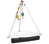 VEVOR Kit Treppiede per Spazi Confinati, Paranco di Sollevamento per Treppiede di Salvataggio per Impieghi Gravosi, Verricello da 544 kg, Gambe Regolabili da 1,34 a 2,15 m, Cavo da 19,8 m