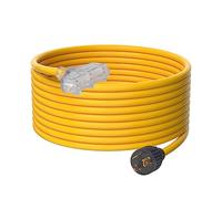 VEVOR LA530PA/LA052E 30 Amp prolunga 6,5 m, 125 V 3750 W, cavo di alimentazione per esterni resistente, L5-30P / Tre NEMA 5-15R STJW cavo di alimentazione flessibile con connettori