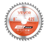 VEVOR Lama Circolare per Troncatrice Ø 203 mm, Lama da Taglio per Troncatrice Circolare, 42 Denti, Albero 25,4 mm, per Lavorazione di Legno Taglio di Compensato Legno Duro