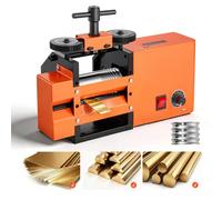 VEVOR Laminatoio a Rulli Elettrico 3 in 1 Piatto Quadrato e Semicircolare, Strumento per la Creazione di Gioielli, Spessore Regolabile da 0,03 a 7 mm, per Pressatura di Metalli Duttili Alluminio Rame