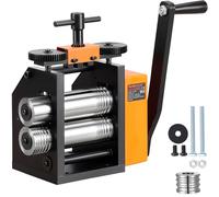 VEVOR Laminatoio per Gioielliere Larghezza 75mm, Laminatoio per Gioielli Spessore 0,03-6,5mm Rapporto di Trasmissione Regolabile 1:2 per la Lavorazione di Gioielli Lamiera Oro Argento Anello Bracciale