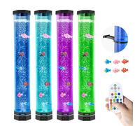 VEVOR Lampada a Tubo a Bolle, 6 Pesci Galleggianti e 16 Effetti di Colore, Lampada Sensoriale a Bolle con Telecomando, Luce Calmante Antistress per Camera da Letto, Soggiorno e Arredamento per Casa