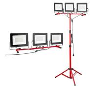 VEVOR Lampada da Lavoro a LED con Treppiede, 15000 Lumen, Lampada da Campeggio Portatile a Tre Teste con Interruttore Individuale, Cavo di Alimentazione da 3,3 m, Impermeabile IP65