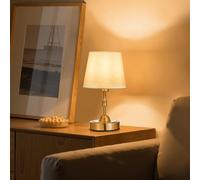 VEVOR Lampada da Tavolo Senza Fili con Paralume in Tessuto Batteria Ricaricabile Integrata da 5200 mAh, Lampada da Scrivania Dimmerabile 3 Livelli, per Camera da Letto Comodino, Oro