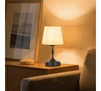 VEVOR Lampada da Tavolo Senza Fili con Paralume in Tessuto Batteria Ricaricabile Integrata da 5200 mAh, Lampada da Scrivania Dimmerabile 3 Livelli, per Camera da Letto Comodino, Nera