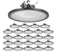 VEVOR Lampada LED 20 pezzi per Capannone Faretto LED UFO per Garage 5000K 150W 21000LM Faretto LED UFO per Magazzini, Officina IP65 Impermeabili, Tensione 100-277V per Fabbriche, Palestre, Nero