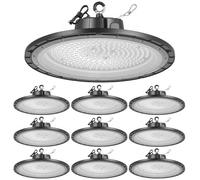 VEVOR Lampada LED per Capannone Faretto LED UFO per Garage 5000K 200W 30000LM Faretto UFO per Magazzini, Officina IP65 Impermeabili, Tensione 100-277V per Fabbriche, Fienile, Nero