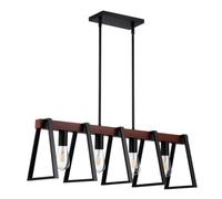 VEVOR Lampadari a Sospensione per Isola Cucina 4 Luci, 60W, Lampada Regolabile per Sala da Pranzo con Aste 50 x 152 mm e 152 x 304 mm Lampadari Lineari Industriali con Struttura in Metallo Lampada