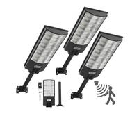 VEVOR Lampioni Solari da Esterno da 8000 W 450000 LM, Faretto per Parcheggio Commerciale Lampada di Sicurezza a LED con Sensore di Movimento, Illuminazione Esterna per Garage 3 pezzi