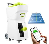 VEVOR Lanciatore di Palline da Tennis Automatico con Ruote 110 Palline | Controllo Remoto APP, 2 Modalità di Allenamento, Velocità fino a 75 MPH, Durata Batteria da 4 Ore, Struttura in Plastica