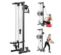 VEVOR Lat Machine da Parete, Macchina a Cavi da Parete 3 in 1, Lat Tower Professionale per Allenamenti Pulldown, Schiena Tricipiti a Casa e Palestra, Altezza Regolabile a 18 Livelli, Carico Max 227 kg