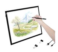 VEVOR Lavagna Luminosa a LED A3 Scatola Luminosa per Pittura con 3 Livelli di Luminosità Dimmerabile, Pannello Luminoso Alimentato Tramite USB per Tracciamento, con Diamanti, Animazione, Schizzi, Nero