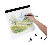 VEVOR Lavagna Luminosa B4 LED per Pittura 402 x 335 mm Scatola Luminosa Portatile Ultra Sottile, Lavagna Luminosa Alimentata Tramite USB per Tracciamento, con Diamanti Animazione Schizzi Disegno, Nero