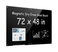VEVOR Lavagna Magnetica in Vetro Cancellabile a Secco 2 Pezzi 1200 x 900 mm | Nera, da Parete Senza Cornice, in Vetro Temperato Spesso, con Pennarelli Magneti e Gomma, per Azienda e Studio Domestico