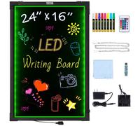 VEVOR Lavagna per Messaggi a LED 405 x 605 mm Lavagna per Menu Cancellabile Illuminata con Effetto Neon Nero con 8 Pennarelli a Gesso Fluorescente e Telecomando per Casa, Negozio di Abiti da Sposa
