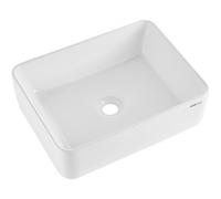 VEVOR Lavandino Moderno in Ceramica 38 x 47 cm Lavabo da Appoggio Bagno Bianco