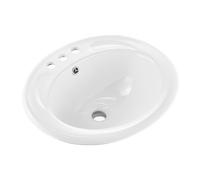 VEVOR Lavandino Sottopiano Lavabo per Bagno 485 x 425 mm, Lavello Rettangolare in Ceramica con Foro di Troppopieno, Lavabo da Bagno Sottotop, Foro per Rubinetto 28 mm Apertura Troppopieno 22mm