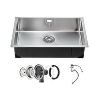 VEVOR Lavello da Cucina 76 cm Lavello Sottopiano in Acciaio Inox Vasca Singola