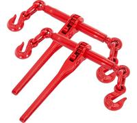 VEVOR Legante a catena 5/16-3/8, Legante a cricchetto con capacità 6600 libbre, Legante a leva con cricchetto ganci G70, Lunghezza regolabile, Legante a catena a cricchetto trainare, Rosso