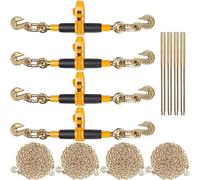 VEVOR Legante a Catena a Cricchetto, Leganti per Carichi Pesanti da 3/8"-1/2", con Catene G80 Limite di Carico Sicuro 5443kg, Maniglia Antiscivolo, Leganti a Catena per Trasporto per Rimorchio
