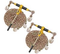 VEVOR Legatore a Cricchetto, Catene G80 da 7,93 a 9,52 mm, Carico di 3628,7 kg del Legante a Cricchetto, Set di Catene e Leganti, Leganti a Catena per Trasporto, Traino, Disboscamento