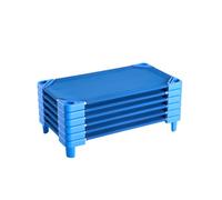 VEVOR Lettino Impilabile per Bambini 102 x 57 cm Lettini Portatili per Pisolino dei Più Piccoli, 6 Pezzi, Dimensioni Standard, Lettini per Asili Nido per Bambini, Letti per Asili Nido per Dormire, Blu